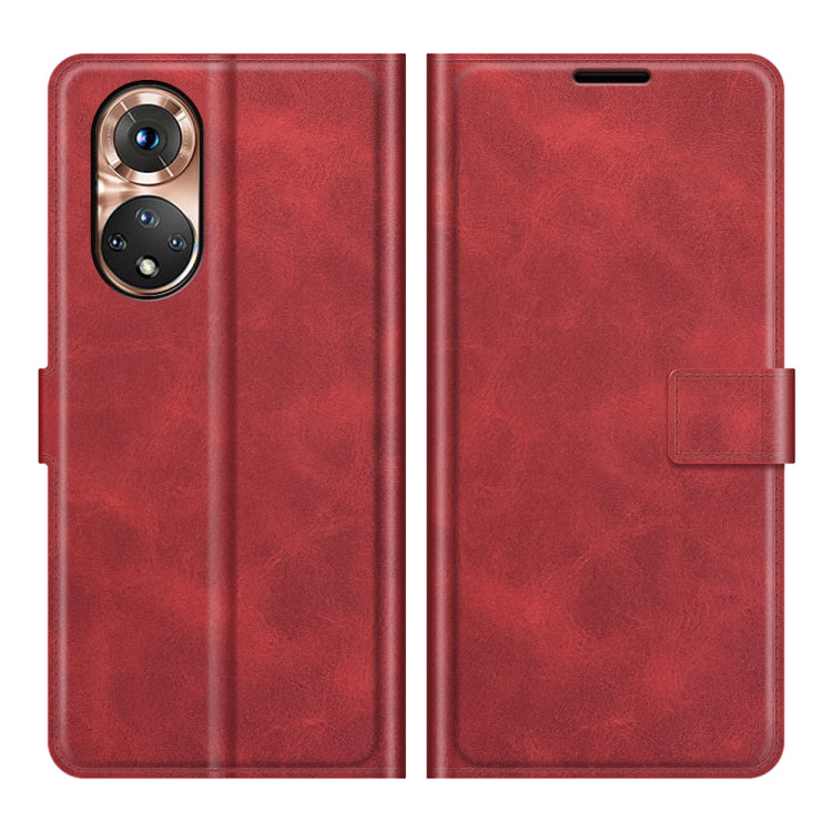 Retro Calf Pattern Buckle Card Wallet Left and Right Flip Phone Holster with Bracket Function For Honor 50