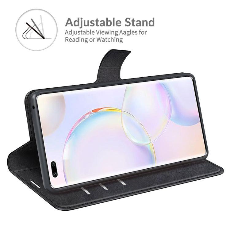 Retro Calf Pattern Buckle Card Wallet Left and Right Flip Phone Holster with Bracket Function For Honor 50 Pro