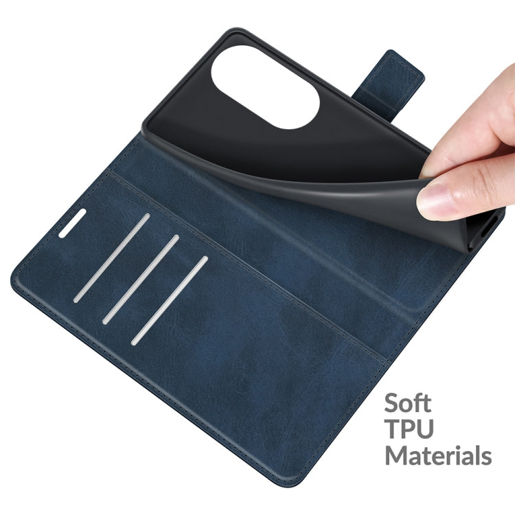 Retro Calf Pattern Buckle Card Wallet Left and Right Flip Phone Holster with Bracket Function For Honor 50 Pro