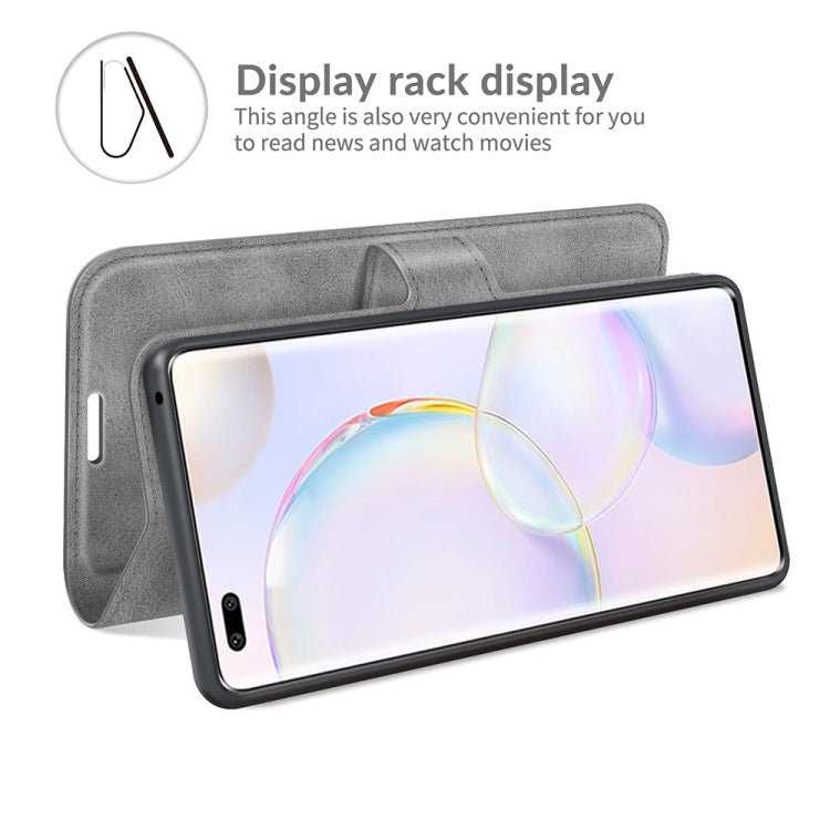 Retro Calf Pattern Buckle Card Wallet Left and Right Flip Phone Holster with Bracket Function For Honor 50 Pro