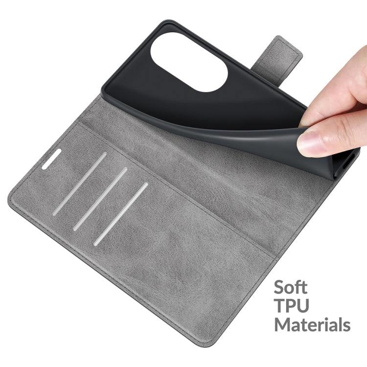 Retro Calf Pattern Buckle Card Wallet Left and Right Flip Phone Holster with Bracket Function For Honor 50 Pro