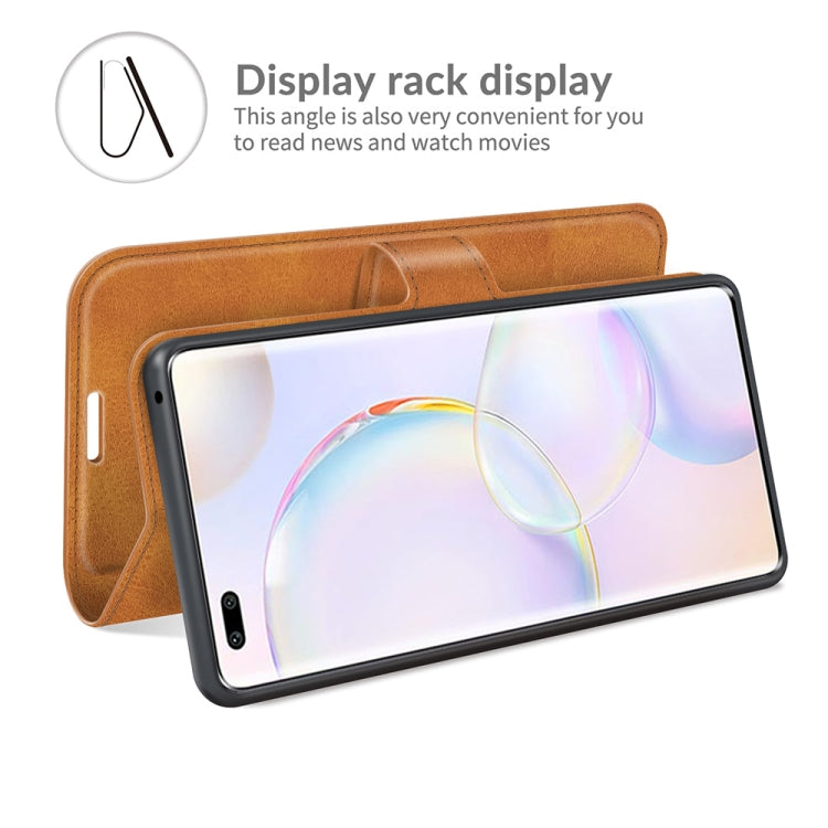 Retro Calf Pattern Buckle Card Wallet Left and Right Flip Phone Holster with Bracket Function For Honor 50 Pro