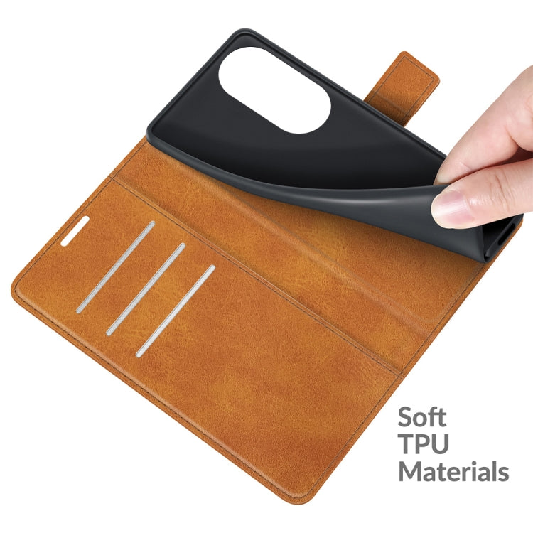 Retro Calf Pattern Buckle Card Wallet Left and Right Flip Phone Holster with Bracket Function For Honor 50 Pro