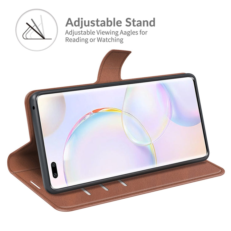 Retro Calf Pattern Buckle Card Wallet Left and Right Flip Phone Holster with Bracket Function For Honor 50 Pro