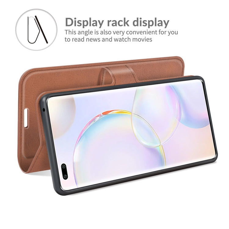 Retro Calf Pattern Buckle Card Wallet Left and Right Flip Phone Holster with Bracket Function For Honor 50 Pro