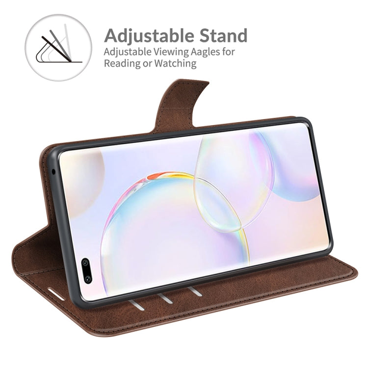 Retro Calf Pattern Buckle Card Wallet Left and Right Flip Phone Holster with Bracket Function For Honor 50 Pro