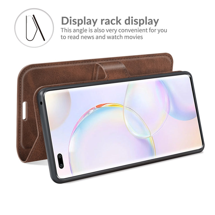 Retro Calf Pattern Buckle Card Wallet Left and Right Flip Phone Holster with Bracket Function For Honor 50 Pro