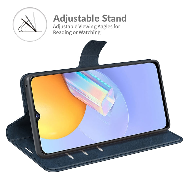 Retro Calf Pattern Buckle Card Wallet Left and Right Flip Phone Holster with Bracket Function For vivo Y31 / vivo Y51 2020(India)