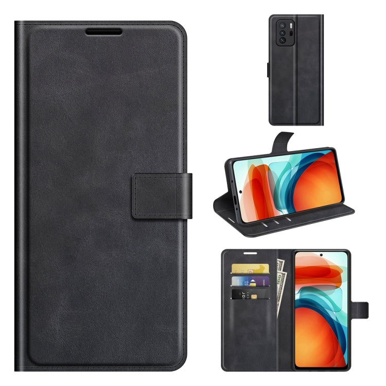 Retro Calf Pattern Buckle Card Wallet Left and Right Flip Phone Holster with Bracket Function For Xiaomi Redmi Note 10 Pro 5G/Poco X3 GT
