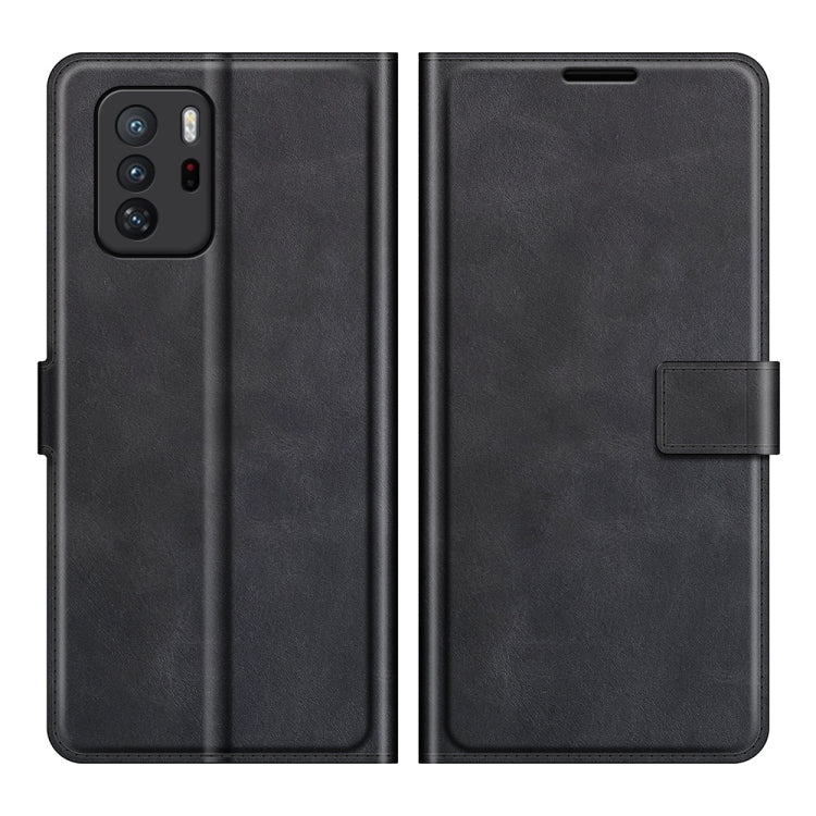 Retro Calf Pattern Buckle Card Wallet Left and Right Flip Phone Holster with Bracket Function For Xiaomi Redmi Note 10 Pro 5G/Poco X3 GT