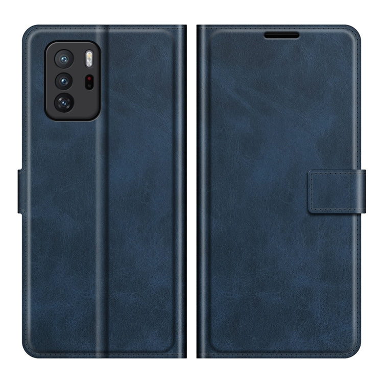 Retro Calf Pattern Buckle Card Wallet Left and Right Flip Phone Holster with Bracket Function For Xiaomi Redmi Note 10 Pro 5G/Poco X3 GT