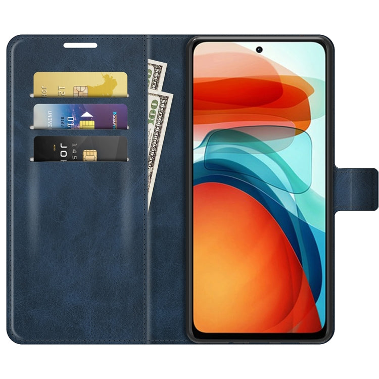 Retro Calf Pattern Buckle Card Wallet Left and Right Flip Phone Holster with Bracket Function For Xiaomi Redmi Note 10 Pro 5G/Poco X3 GT