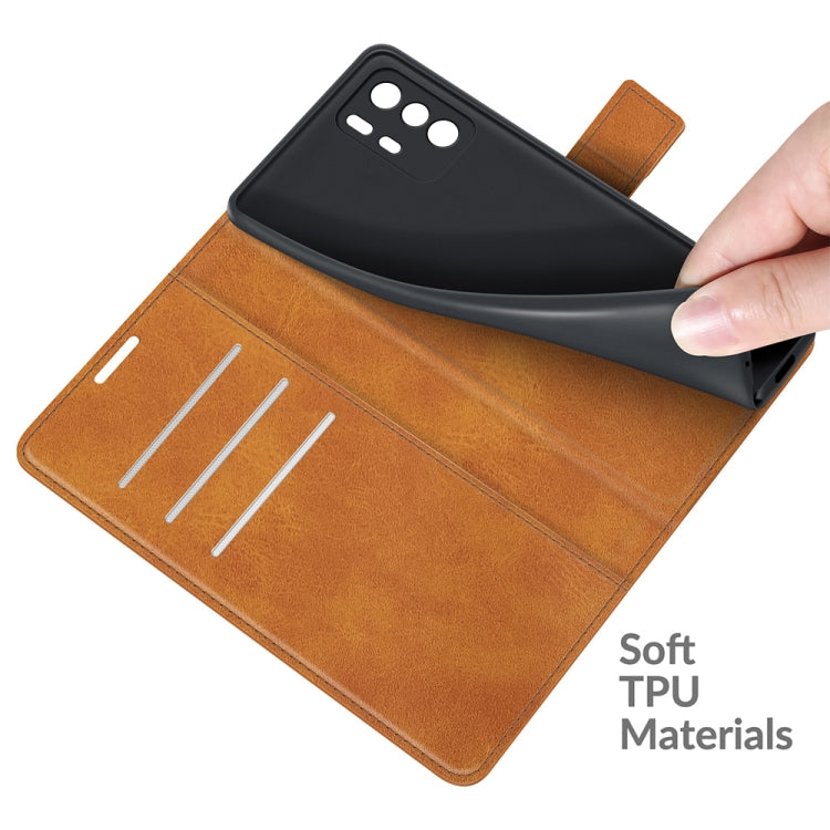 Retro Calf Pattern Buckle Card Wallet Left and Right Flip Phone Holster with Bracket Function For Xiaomi Redmi Note 10 Pro 5G/Poco X3 GT