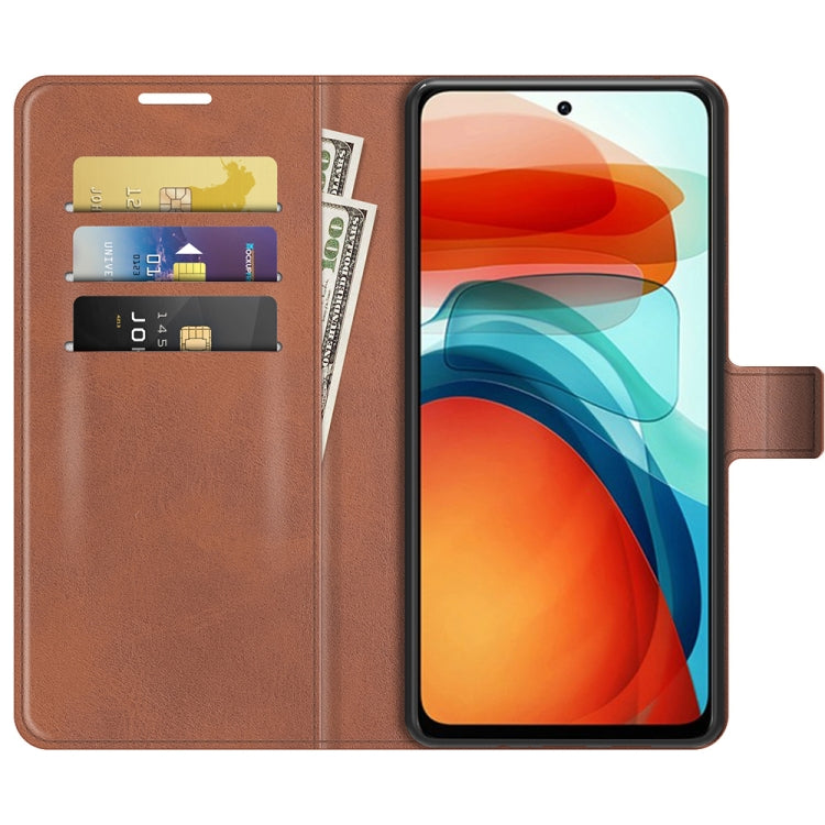 Retro Calf Pattern Buckle Card Wallet Left and Right Flip Phone Holster with Bracket Function For Xiaomi Redmi Note 10 Pro 5G/Poco X3 GT