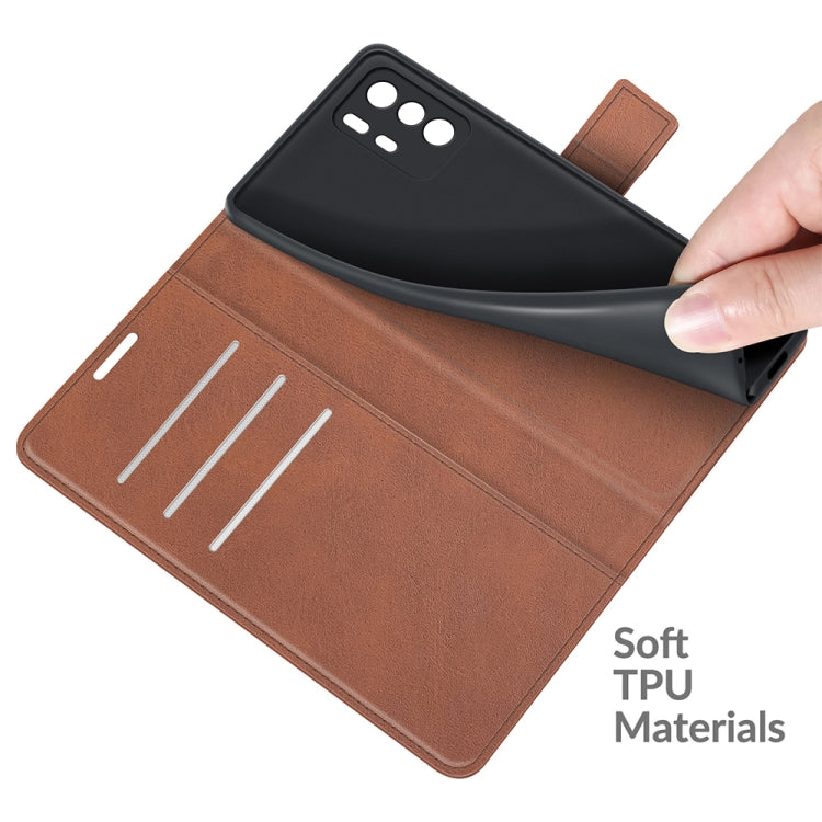 Retro Calf Pattern Buckle Card Wallet Left and Right Flip Phone Holster with Bracket Function For Xiaomi Redmi Note 10 Pro 5G/Poco X3 GT