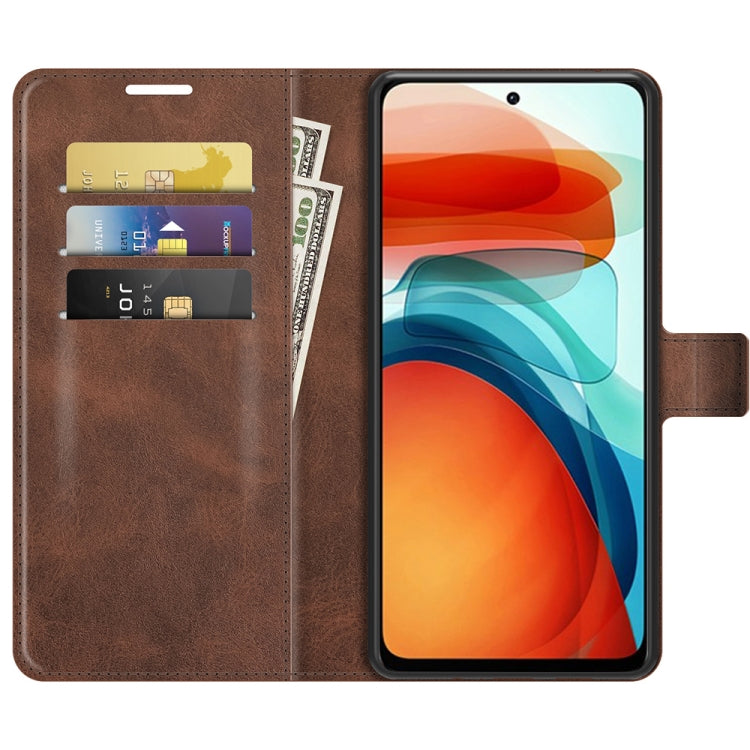 Retro Calf Pattern Buckle Card Wallet Left and Right Flip Phone Holster with Bracket Function For Xiaomi Redmi Note 10 Pro 5G/Poco X3 GT