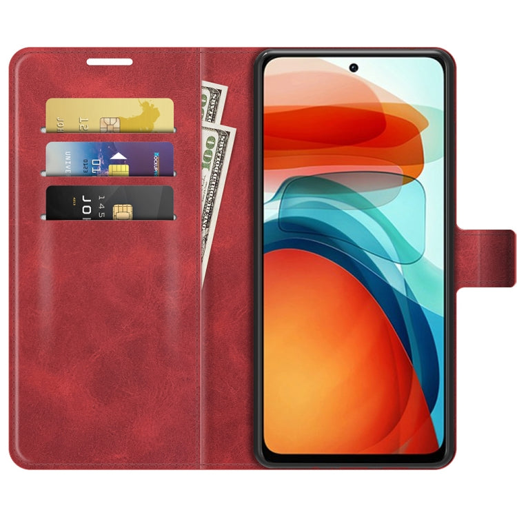 Retro Calf Pattern Buckle Card Wallet Left and Right Flip Phone Holster with Bracket Function For Xiaomi Redmi Note 10 Pro 5G/Poco X3 GT