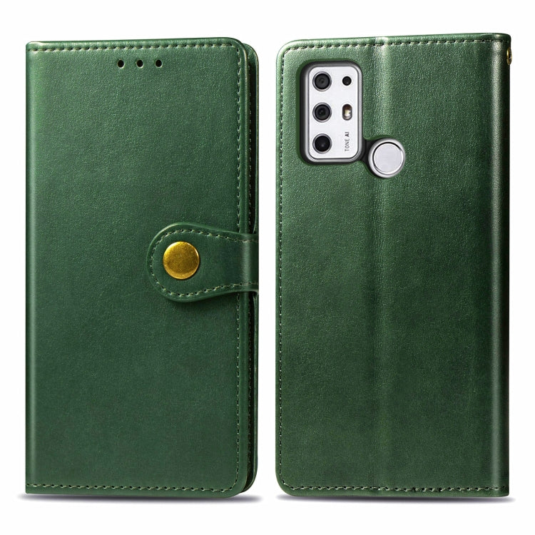 For Tone E21 Solid Color Leather Buckle Phone Case with Lanyard & Photo Frame & Card Slot & Wallet & Stand Function