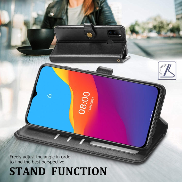 For Tone E21 Solid Color Leather Buckle Phone Case with Lanyard & Photo Frame & Card Slot & Wallet & Stand Function