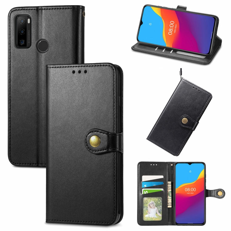 For Ulefone Note 10 Solid Color Leather Buckle Phone Case with Lanyard & Photo Frame & Card Slot & Wallet & Stand Function