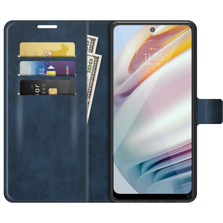 For Motorola Moto G60 / Moto G40 Fusion Retro Calf Pattern Buckle Card Wallet Left and Right Flip Phone Holster with Bracket Function