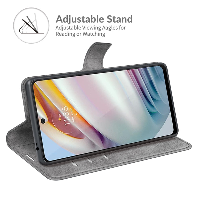 For Motorola Moto G60 / Moto G40 Fusion Retro Calf Pattern Buckle Card Wallet Left and Right Flip Phone Holster with Bracket Function