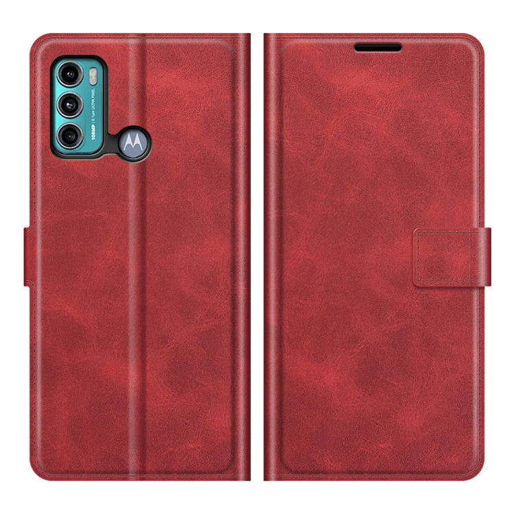 For Motorola Moto G60 / Moto G40 Fusion Retro Calf Pattern Buckle Card Wallet Left and Right Flip Phone Holster with Bracket Function