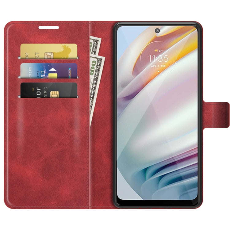 For Motorola Moto G60 / Moto G40 Fusion Retro Calf Pattern Buckle Card Wallet Left and Right Flip Phone Holster with Bracket Function