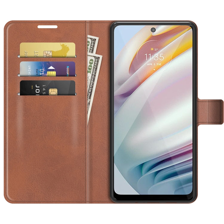 For Motorola Moto G60 / Moto G40 Fusion Retro Calf Pattern Buckle Card Wallet Left and Right Flip Phone Holster with Bracket Function