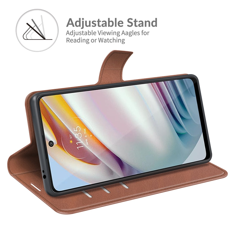 For Motorola Moto G60 / Moto G40 Fusion Retro Calf Pattern Buckle Card Wallet Left and Right Flip Phone Holster with Bracket Function