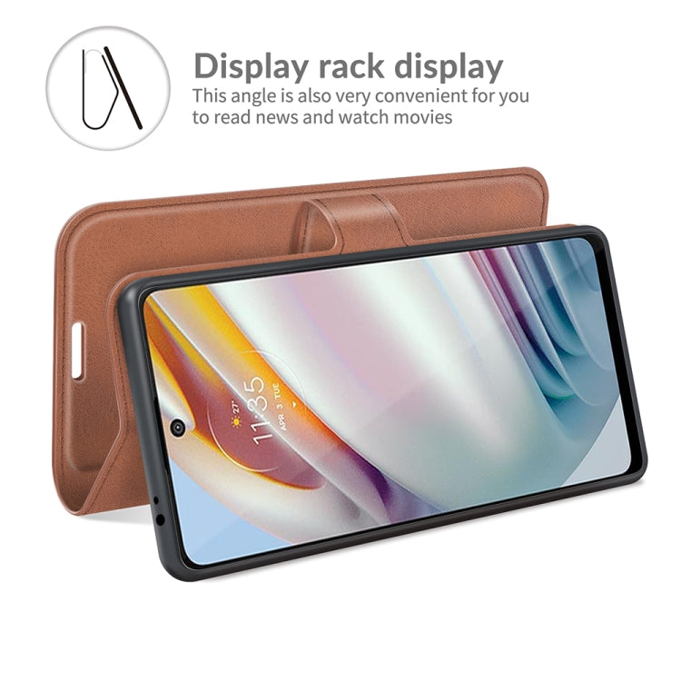 For Motorola Moto G60 / Moto G40 Fusion Retro Calf Pattern Buckle Card Wallet Left and Right Flip Phone Holster with Bracket Function