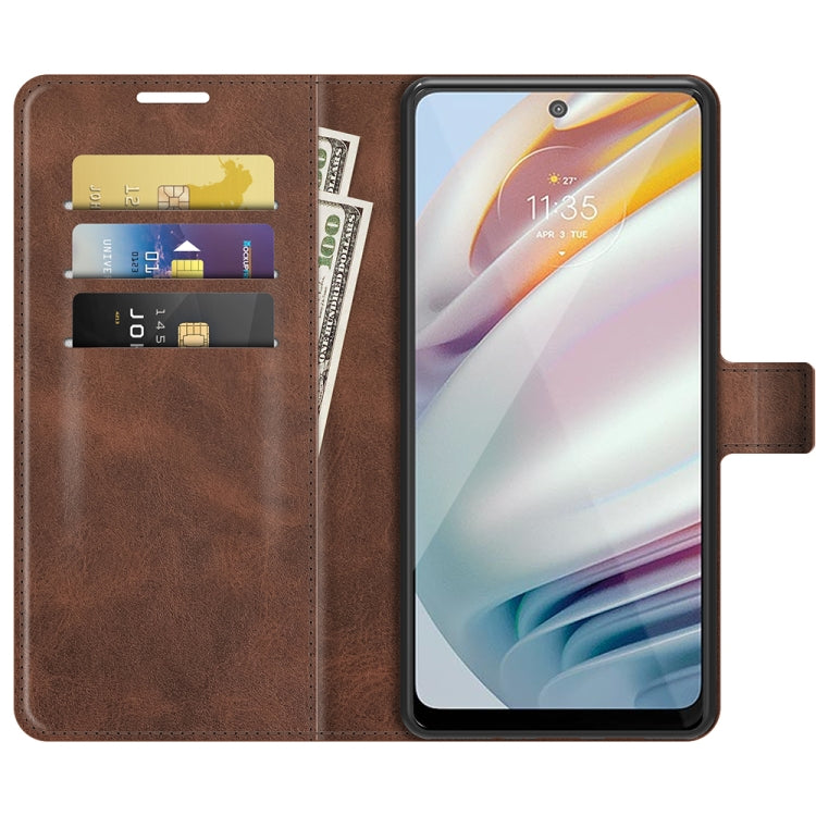 For Motorola Moto G60 / Moto G40 Fusion Retro Calf Pattern Buckle Card Wallet Left and Right Flip Phone Holster with Bracket Function