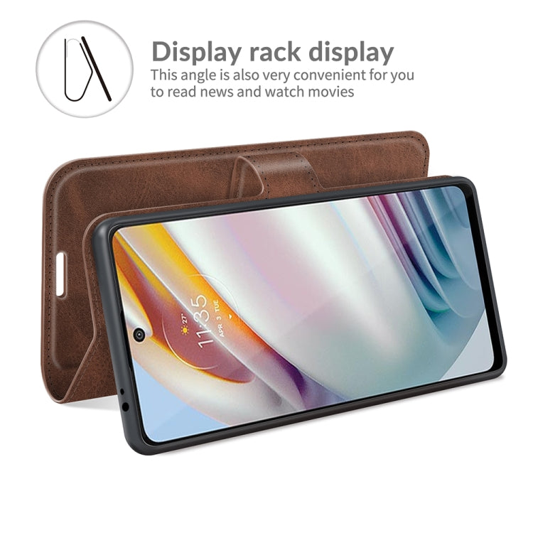 For Motorola Moto G60 / Moto G40 Fusion Retro Calf Pattern Buckle Card Wallet Left and Right Flip Phone Holster with Bracket Function