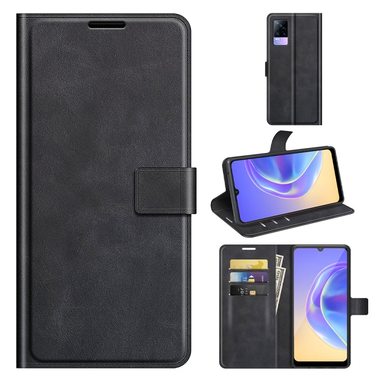 For vivo V21e / vivo Y73 2021 Retro Calf Pattern Buckle Card Wallet Left and Right Flip Phone Holster with Bracket Function