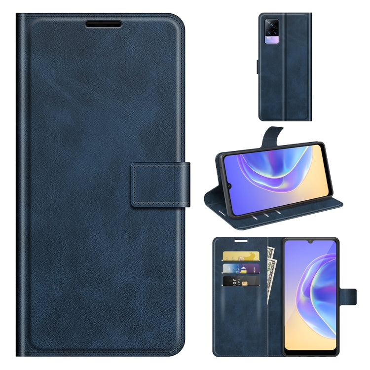 For vivo V21e / vivo Y73 2021 Retro Calf Pattern Buckle Card Wallet Left and Right Flip Phone Holster with Bracket Function