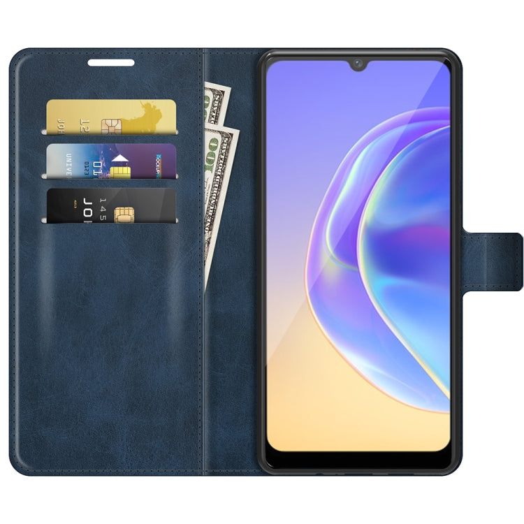 For vivo V21e / vivo Y73 2021 Retro Calf Pattern Buckle Card Wallet Left and Right Flip Phone Holster with Bracket Function