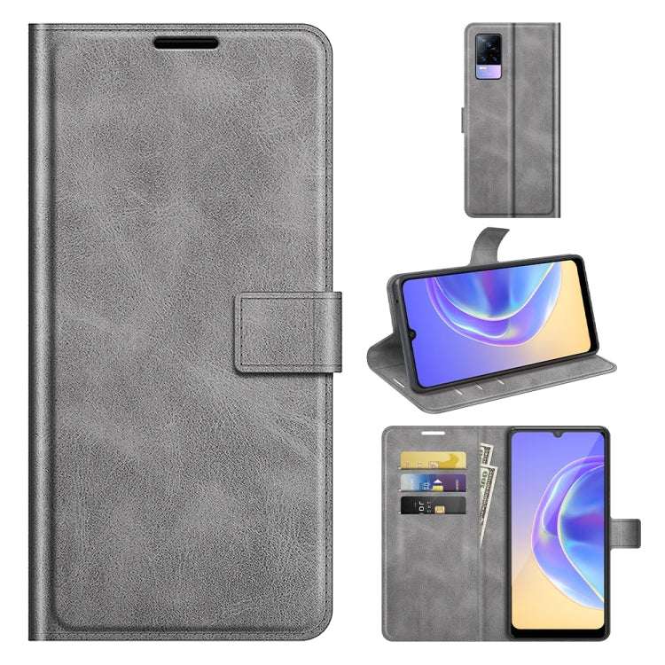 For vivo V21e / vivo Y73 2021 Retro Calf Pattern Buckle Card Wallet Left and Right Flip Phone Holster with Bracket Function