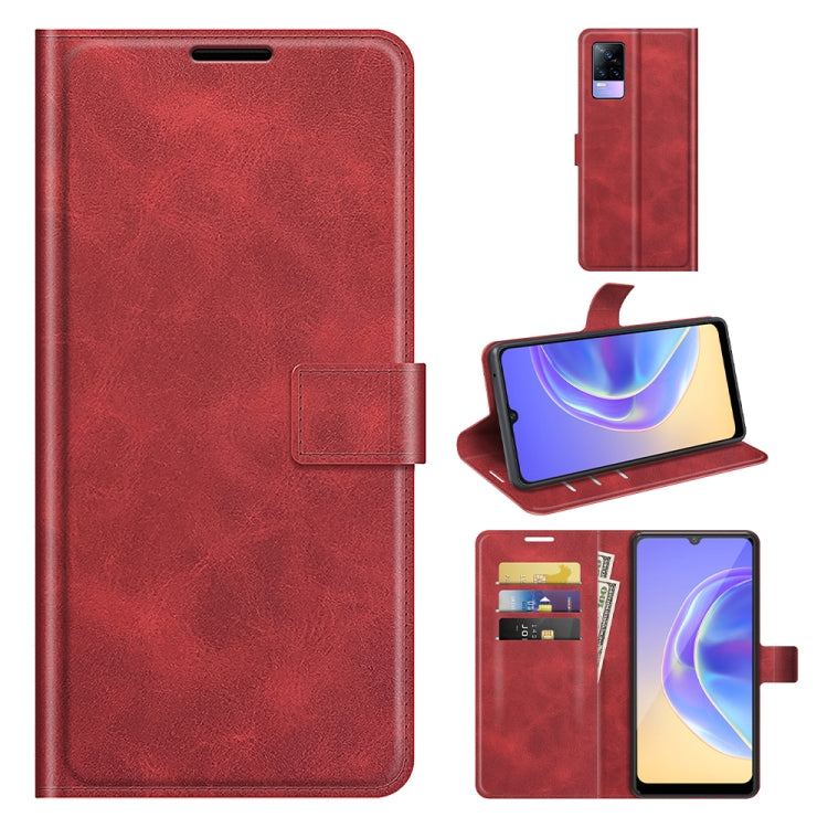 For vivo V21e / vivo Y73 2021 Retro Calf Pattern Buckle Card Wallet Left and Right Flip Phone Holster with Bracket Function