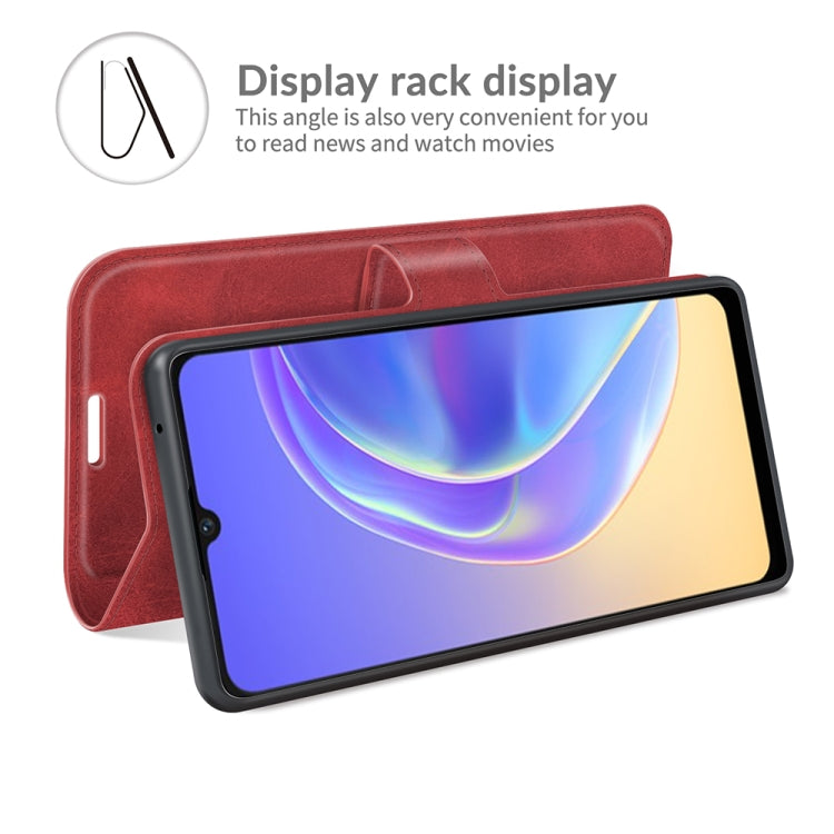 For vivo V21e / vivo Y73 2021 Retro Calf Pattern Buckle Card Wallet Left and Right Flip Phone Holster with Bracket Function