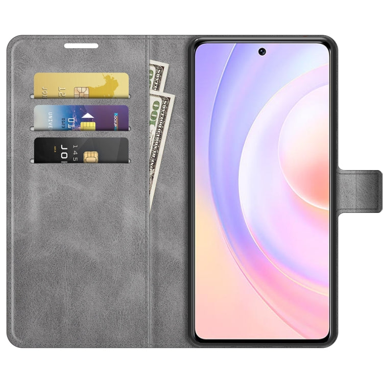 For Honor 50 SE Retro Calf Pattern Buckle Card Wallet Left and Right Flip Phone Holster with Bracket Function