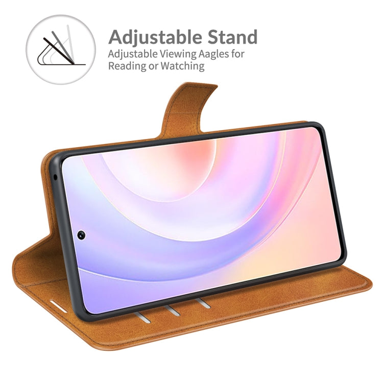 For Honor 50 SE Retro Calf Pattern Buckle Card Wallet Left and Right Flip Phone Holster with Bracket Function