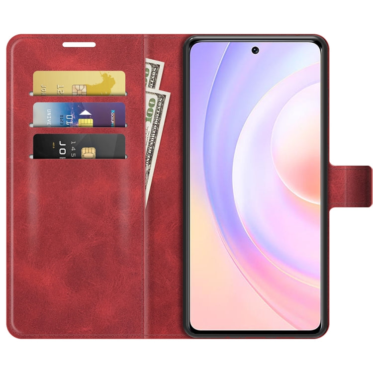 For Honor 50 SE Retro Calf Pattern Buckle Card Wallet Left and Right Flip Phone Holster with Bracket Function