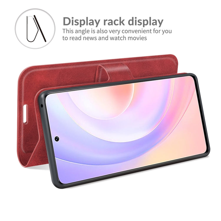 For Honor 50 SE Retro Calf Pattern Buckle Card Wallet Left and Right Flip Phone Holster with Bracket Function