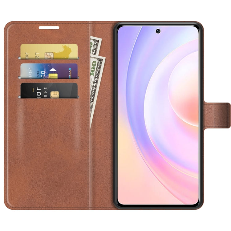 For Honor 50 SE Retro Calf Pattern Buckle Card Wallet Left and Right Flip Phone Holster with Bracket Function