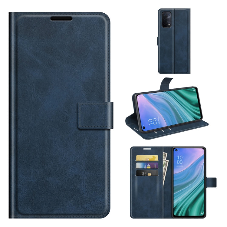 For OnePlus Nord N200 5G Retro Calf Pattern Buckle Card Wallet Left and Right Flip Phone Holster with Bracket Function