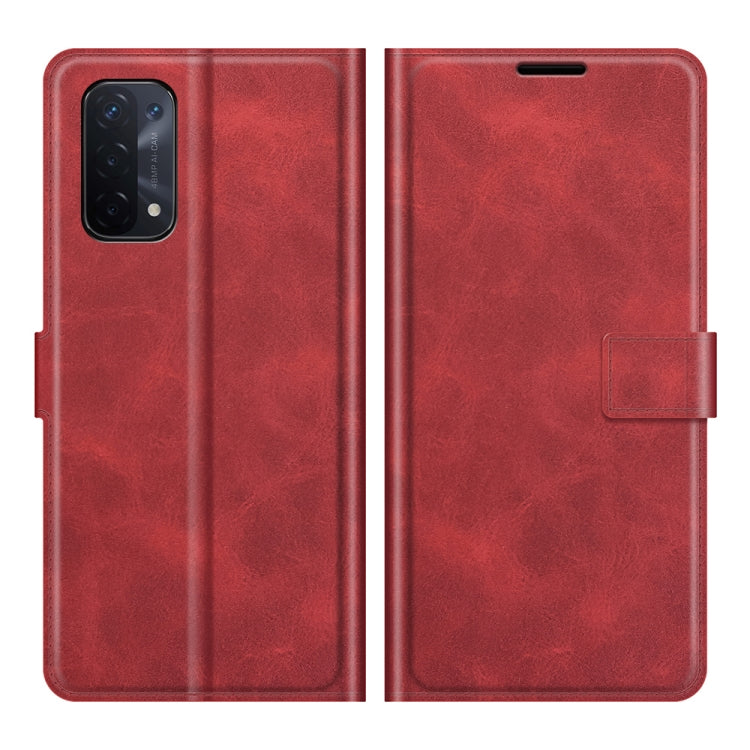 For OnePlus Nord N200 5G Retro Calf Pattern Buckle Card Wallet Left and Right Flip Phone Holster with Bracket Function