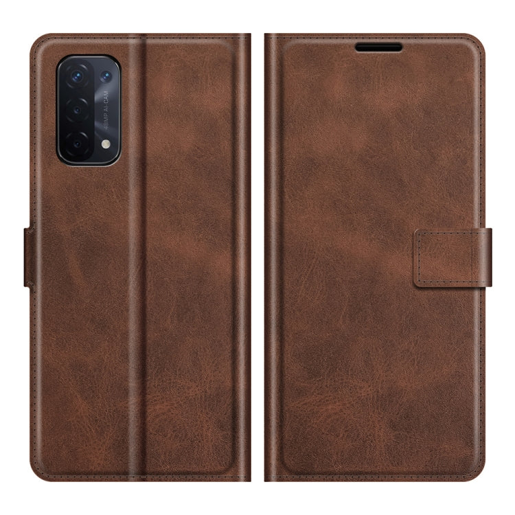 For OnePlus Nord N200 5G Retro Calf Pattern Buckle Card Wallet Left and Right Flip Phone Holster with Bracket Function