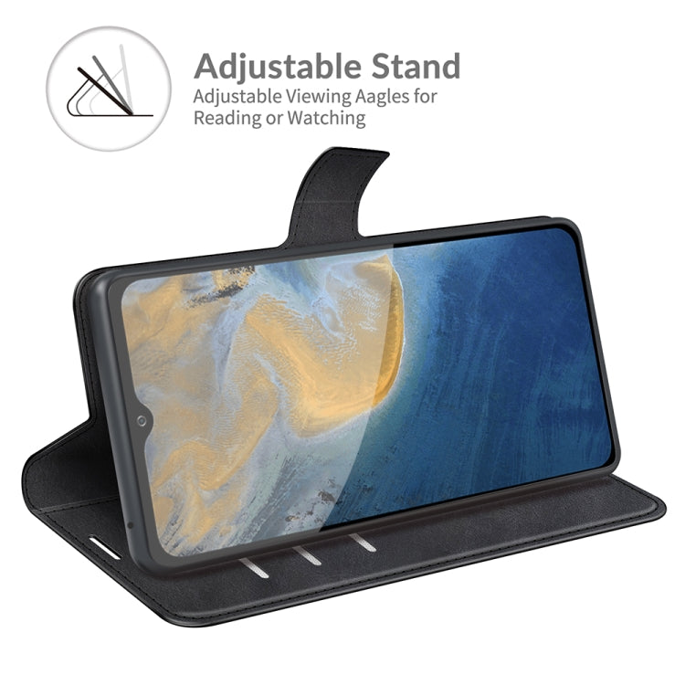 For ZTE Blade A51 Retro Calf Pattern Buckle Card Wallet Left and Right Flip Phone Holster with Bracket Function