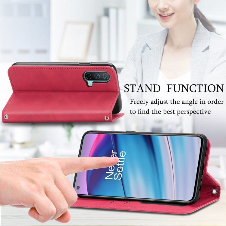 For OnePlus Nord CE 5G Retro Skin Feel Business Magnetic Horizontal Flip Leather Case with Holder & Card Slots & Wallet & Photo Frame
