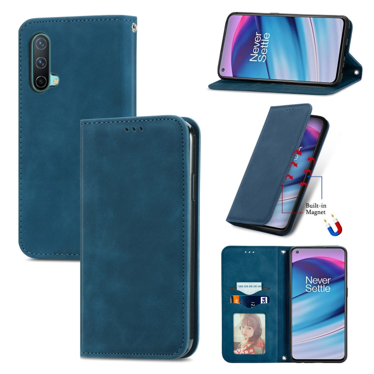 For OnePlus Nord CE 5G Retro Skin Feel Business Magnetic Horizontal Flip Leather Case with Holder & Card Slots & Wallet & Photo Frame
